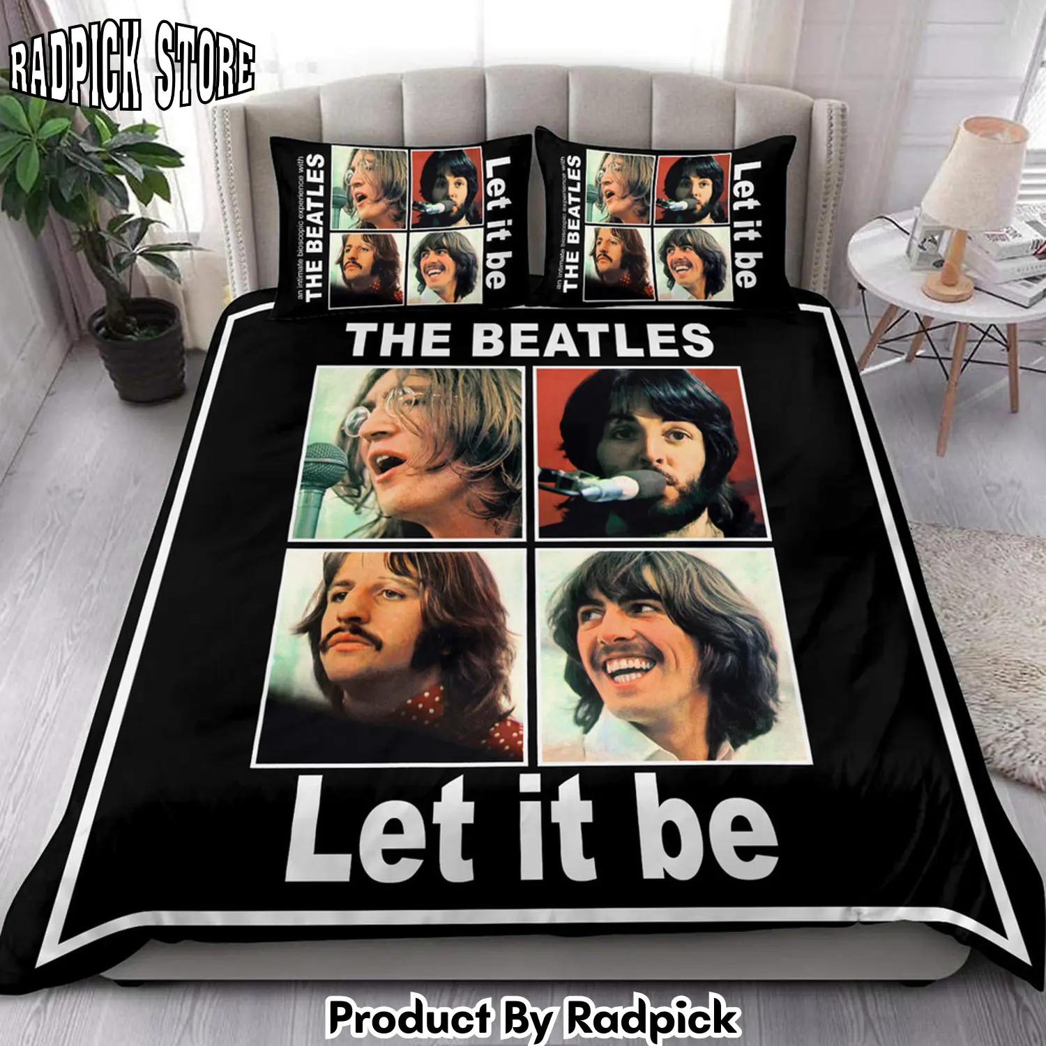Radpick the beatles let it be all over printed bedding set s020217 rp3271391
